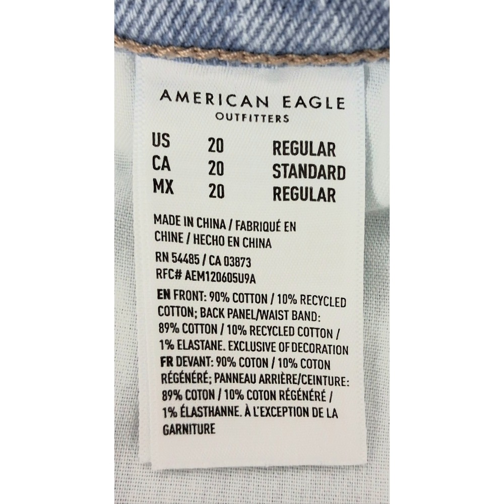 American Eagle Jeans Women's Size 20 Light Wash Highest Rise Baggy Straight - Picture 8 of 14